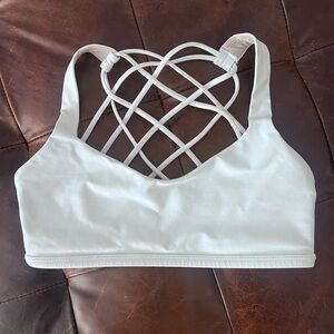 Lululemon Free To Be Wild Women's White Strappy Back Sports Bra - Size 6